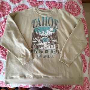 State of Mind Beige Tahoe Graphic Sweatshirt